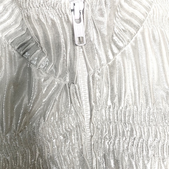 Valentina Metallic Silver Windbreaker Puffy Jacket size L - Picture 3 of 8